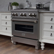 ZLINE 30" Dual Fuel Range, Snow Stainless, Snow Stainless Door, RAS-SN-30