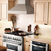 ZLINE 30" Dual Fuel Range, Snow Stainless, Snow Stainless Door, RAS-SN-30