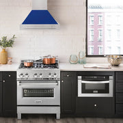 ZLINE 30" DuraSnow® Stainless Steel Range Hood with Color Shell Options 8654SNX-BG-30