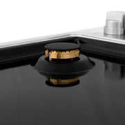 ZLINE 30" Gas Cooktop with 4 Gas Brass Burners and Black Porcelain Top RC-BR-30-PBT