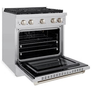 ZLINE 30 in. 4.2 cu. ft. 4 Burner Gas Range with Convection Gas Oven in Stainless Steel, SGR30