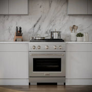 ZLINE 30 In. Gas Range, Stainless Steel w/ Brass Burners, SGR-BR-30