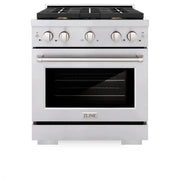 ZLINE 30 In. Gas Range, Stainless Steel w/ Brass Burners, SGR-BR-30