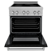 ZLINE 30" Induction Range in DuraSnow with a 4 Element Stove and Electric Oven RAINDS-BLM-30