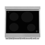 ZLINE 30" Induction Range in DuraSnow with a 4 Element Stove and Electric Oven RAINDS-BLM-30