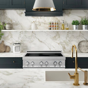 ZLINE 30" Induction Range in DuraSnow with a 4 Element Stove and Electric Oven RAINDS-WM-30