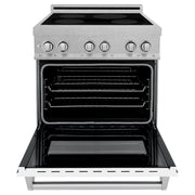 ZLINE 30" Induction Range in DuraSnow with a 4 Element Stove and Electric Oven RAINDS-WM-30