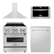 ZLINE 30 " Package Range RA30, Range Hood KB, Microwave MWD-1 , Dishwasher DWV-24,  4KP-RARH30-MWDW