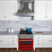 ZLINE 30" Professional Dual Fuel Range, Red Matte Door, RA-RM-30