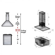 ZLINE 30" Remote Blower Stainless Island Range Hood, GL2i-RS-30-400