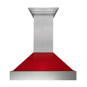 ZLINE 30" Snow Finish Wall Range Hood, Red Gloss Shell, 8654RG-30