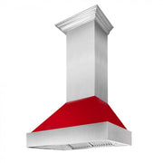 ZLINE 30" Snow Finish Wall Range Hood, Red Gloss Shell, 8654RG-30