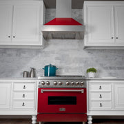 ZLINE 30" Snow Finish Wall Range Hood, Red Gloss Shell, 8654RG-30