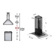 ZLINE 30" Stainless Steel Island Range Hood GL14i-30