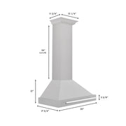 ZLINE 30" Stainless Steel Range Hood, Stainless Steel Handle KB4SNX-30