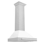 ZLINE 30" Stainless Steel Range Hood with White Matte Shell and Stainless Steel Handle  KB4STX-WM-30