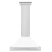 ZLINE 30" Stainless Steel Range Hood with White Matte Shell and Stainless Steel Handle  KB4STX-WM-30