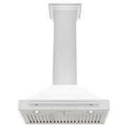 ZLINE 30" Stainless Steel Range Hood with White Matte Shell and Stainless Steel Handle  KB4STX-WM-30