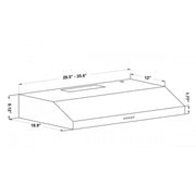 ZLINE 30" Stainless Steel Under Cabinet Range Hood, 615-30