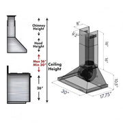 ZLINE 30" Stainless Steel Wall Range Hood KB-30