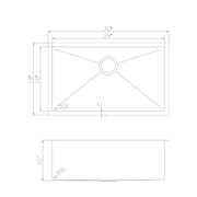 ZLINE 30" Undermount Single Bowl Sink in Stainless Steel, SRS-30