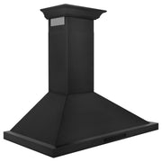 ZLINE 30" Wall Range Hood, Black Stainless, Crown Molding, BSKBNCRN-30