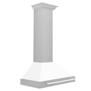 ZLINE 30" White Matte Range Hood, Stainless Steel Handle KB4SNX-WM-30