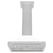 ZLINE 30" White Matte Range Hood, Stainless Steel Handle KB4SNX-WM-30