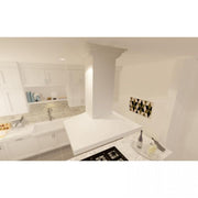 ZLINE 30" Wooden Island Mount Range Hood in Cottage White, KBiTT-RD-30