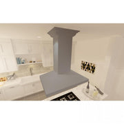 ZLINE 30" Wooden Island Mount Range Hood in Gray, KBiUU-RD-30