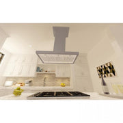 ZLINE 30" Wooden Island Mount Range Hood in Gray, KBiUU-RS-30-400
