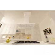 ZLINE 30" Wooden Island Range Hood, Remote Motor, Cottage White, KBiTT-RS-30-400