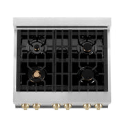 ZLINE 30"Autograph, Dual Fuel Range, Stainless, Gold Accents, RAZ-WM-30-G