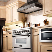 ZLINE 30"Wooden Wall Range Hood, Rustic Dark, KPDD-30