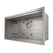 ZLINE 33" Undermount Single Bowl Ledge Sink, Stainless with Accessories, SLS-33