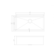 ZLINE 33" Undermount Single Bowl Ledge Sink, Stainless with Accessories, SLS-33