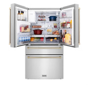 ZLINE 36" Autograph 21.6 cu. ft French Door Refrigerator with Ice Maker in Stainless Steel RFMZ-W-36-G