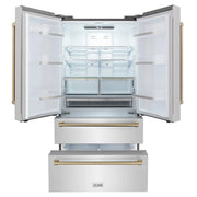 ZLINE 36" Autograph 22.5 cu. ft French Door Refrigerator with Ice Maker in Fingerprint Resistant Stainless Steel RFMZ-36-CB