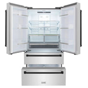 ZLINE 36" Autograph 22.5 cu. ft French Door Refrigerator with Ice Maker in Fingerprint Resistant Stainless Steel RFMZ-36-MB