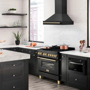 ZLINE 36" Autograph Black Stainless Wall Range Hood, Bronze, BS655Z-36-CB