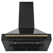 ZLINE 36" Autograph Black Stainless Wall Range Hood, Bronze, BS655Z-36-CB
