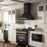 ZLINE 36" Autograph Black Stainless Wall Range Hood, Bronze, BS655Z-36-CB