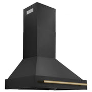 ZLINE 36" Autograph Black Stainless Wall Range Hood, Bronze, BS655Z-36-CB