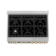 ZLINE 36" Autograph Dual Fuel Range, DuraSnow,Champagne, RASZ-SN-36-CB