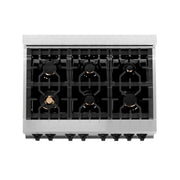 ZLINE 36" Autograph Dual Fuel Range, Stainless Steel, RAZ-36-MB