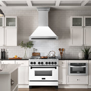 ZLINE 36" Autograph DuraSnow White Range Hood 8654SNZ-WM36-MB