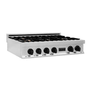 ZLINE 36" Autograph Porcelain Rangetop, Stainless,MatteBlack,RTZ-36-MB