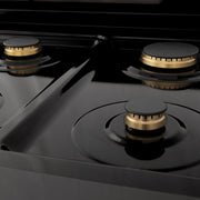ZLINE 36" Autograph Rangetop, Black Stainless, Gold Accents, RTBZ-36-G