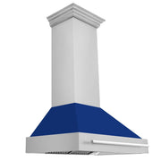 ZLINE 36" Autograph Stainless Blue Gloss Wall Range Hood, 8654STX-BG-36