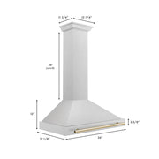 ZLINE 36" Autograph Stainless Wall Range Hood KB4SNZ-36-G